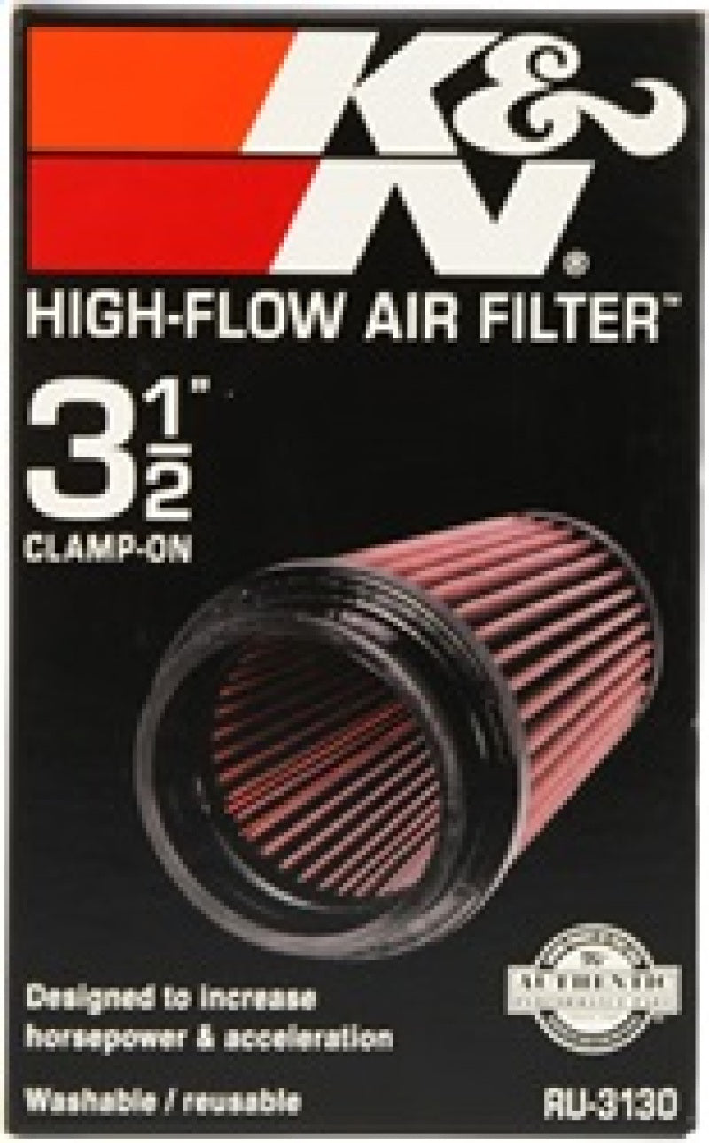 K&N Filter Universal Rubber Filter 3 1/2 inch Flange 4 5/8 inch Base 3 1/2 inch Top 7 inch Height - Blais Performance Parts