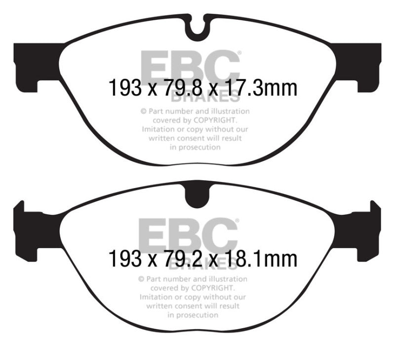 EBC 13+ Jaguar F-Type (Cast Iron Only) 3.0 Supercharged (380) Perf Pkg Yellowstuff Front Brake Pads - Blais Performance Parts