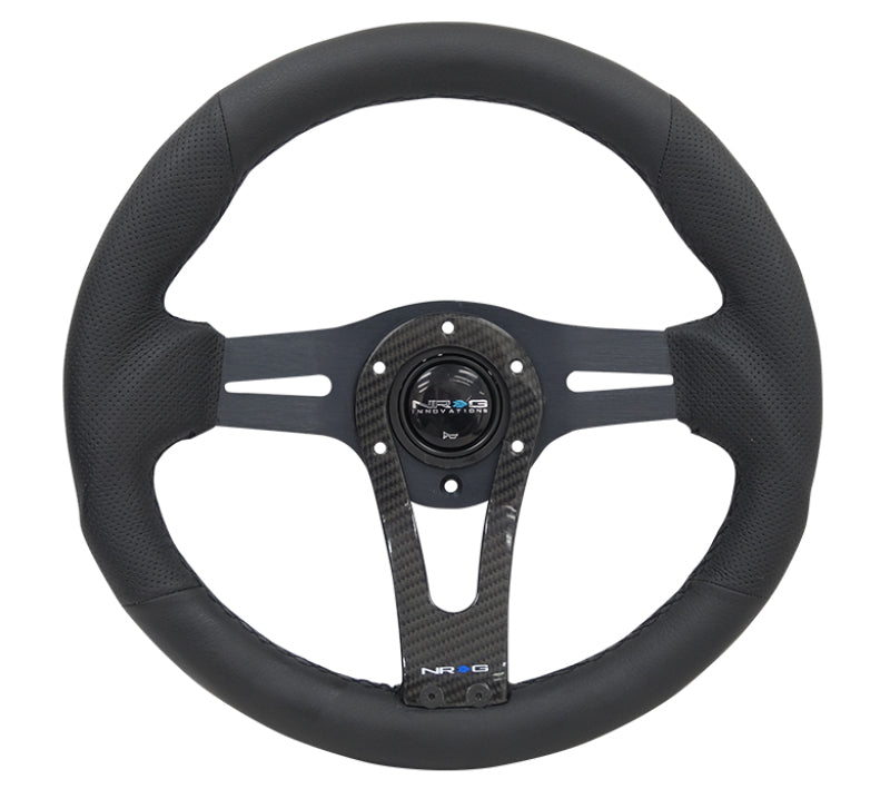 NRG Reinforced Steering Wheel (320mm) w/Carbon Center Spoke - Blais Performance Parts