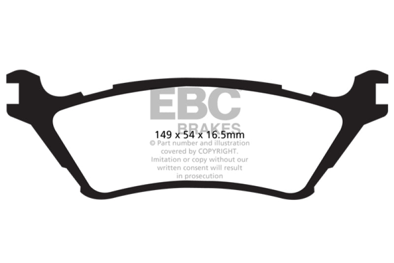 EBC 15+ Ford F150 2.7 Twin Turbo (2WD) Yellowstuff Rear Brake Pads - Blais Performance Parts