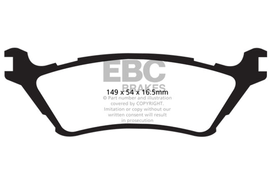 EBC 15+ Ford F150 2.7 Twin Turbo (2WD) Extra Duty Rear Brake Pads - Blais Performance Parts