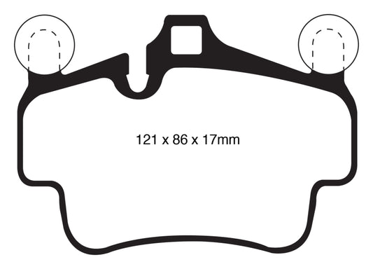 EBC 07-08 Porsche 911 (997) (Cast Iron Rotor only) 3.6 Carrera 2 Redstuff Front Brake Pads - Blais Performance Parts