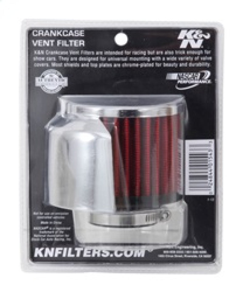 K&N 1.375in Flange ID x 3in OD x 2.5in Height Clamp On Crankcase Vent Filter - Blais Performance Parts