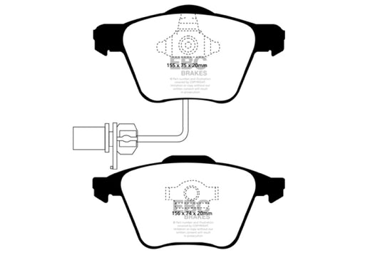 EBC 05-08 Audi A4 2.0 Turbo Yellowstuff Front Brake Pads - Blais Performance Parts