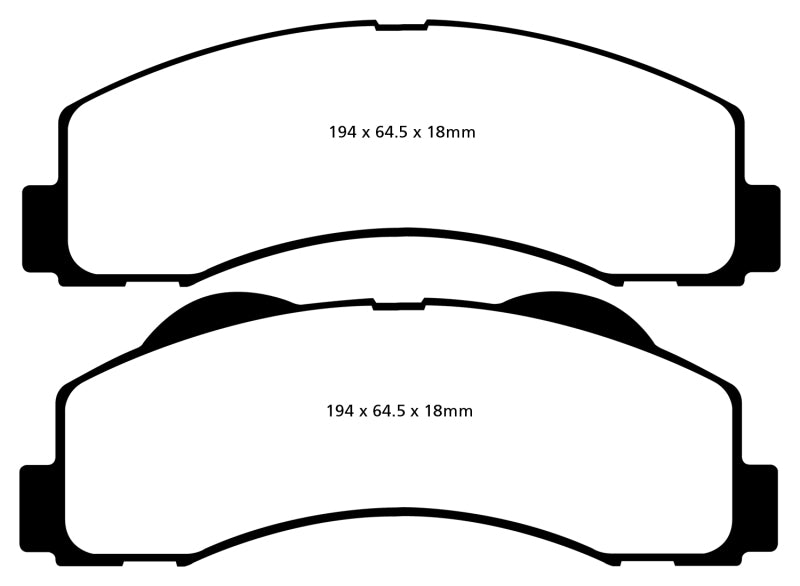 EBC 15+ Ford Expedition 3.5 Twin Turbo 2WD Yellowstuff Front Brake Pads - Blais Performance Parts