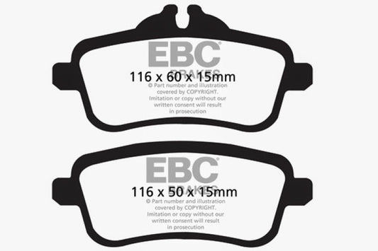 EBC 14+ Mercedes-Benz CLA45 AMG 2.0 Turbo Yellowstuff Rear Brake Pads - Blais Performance Parts