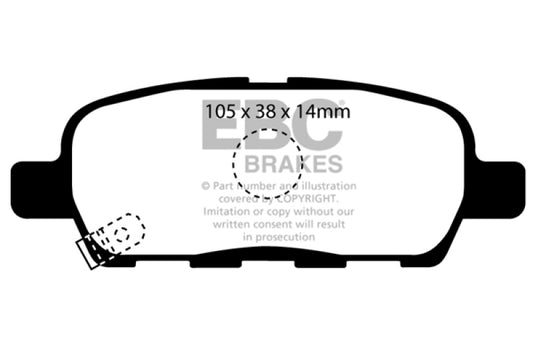 EBC 08-13 Infiniti EX35 3.5 Greenstuff Rear Brake Pads - Blais Performance Parts