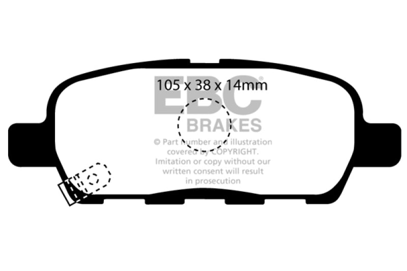 EBC 08-13 Infiniti EX35 3.5 Redstuff Rear Brake Pads - Blais Performance Parts