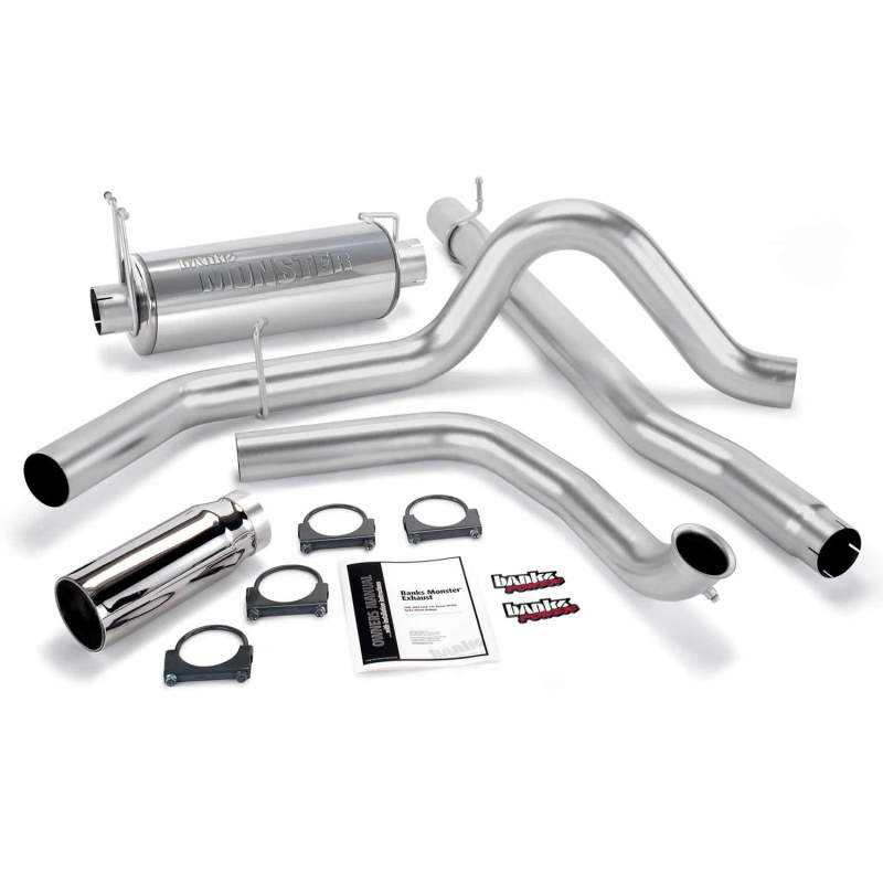 Banks Power 99-03 Ford 7.3L Monster Exhaust System - SS Single Exhaust w/ Chrome Tip - Blais Performance Parts