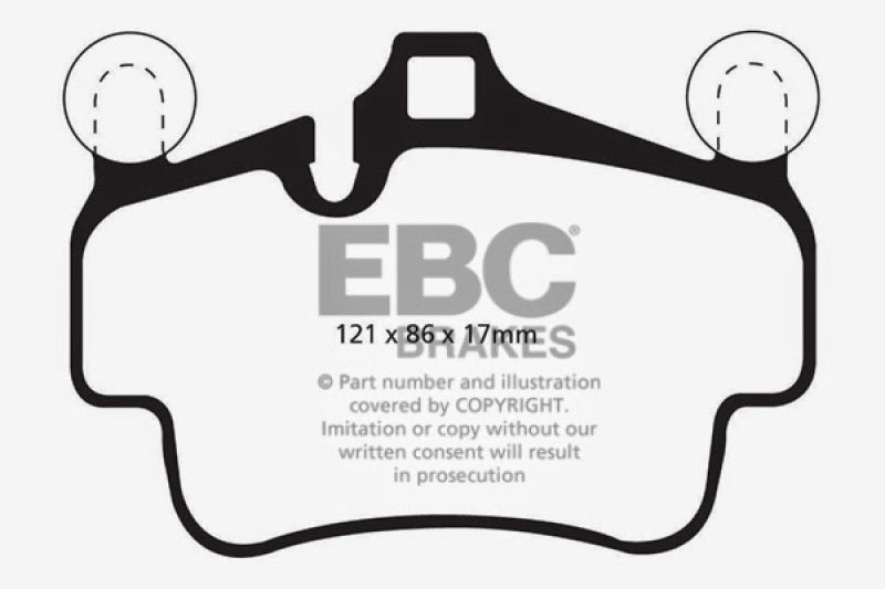 EBC 07-08 Porsche 911 (997) (Cast Iron Rotor only) 3.6 Carrera 2 Yellowstuff Front Brake Pads - Blais Performance Parts