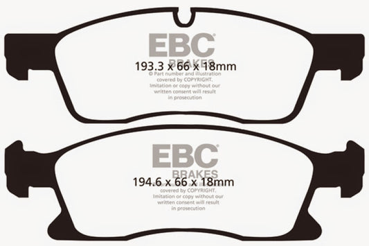 EBC 11+ Dodge Durango 3.6 Yellowstuff Front Brake Pads - Blais Performance Parts