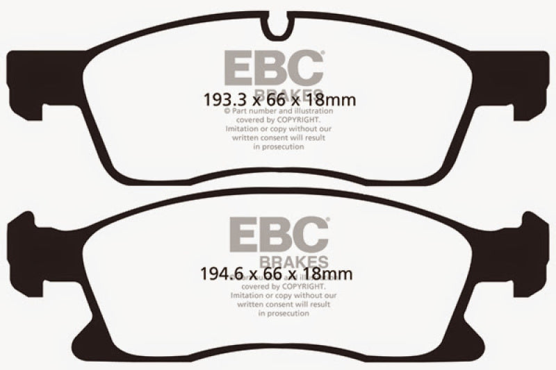 EBC 11+ Dodge Durango 3.6 Greenstuff Front Brake Pads - Blais Performance Parts