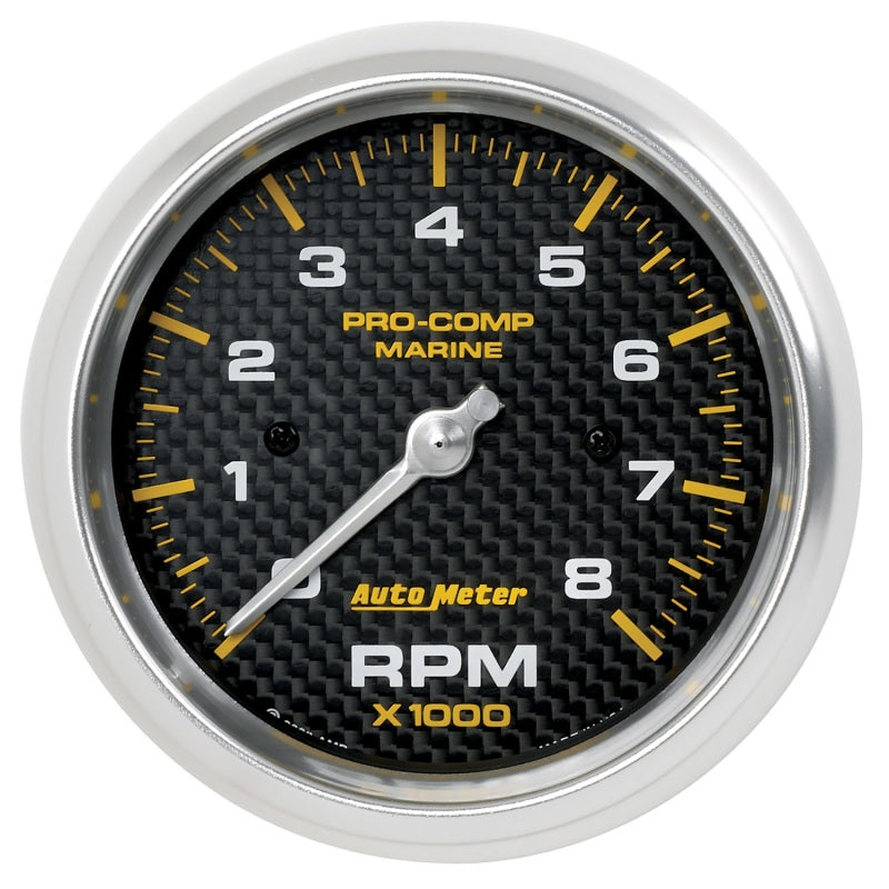 Autometer Marine Carbon Fiber 3-3/8in 8k RPM Tachometer - Blais Performance Parts