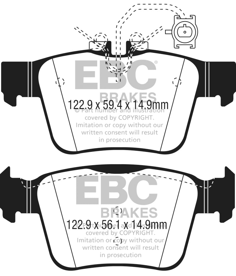 EBC 17+ Alfa Romeo Giulia 2.0L Turbo Ultimax Rear Brake Pads - Blais Performance Parts