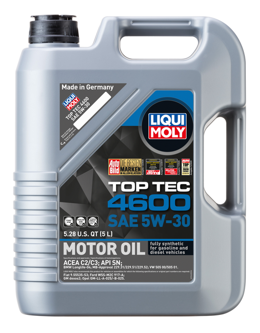 LIQUI MOLY 5L Top Tec 4600 Motor Oil SAE 5W30 - Blais Performance Parts