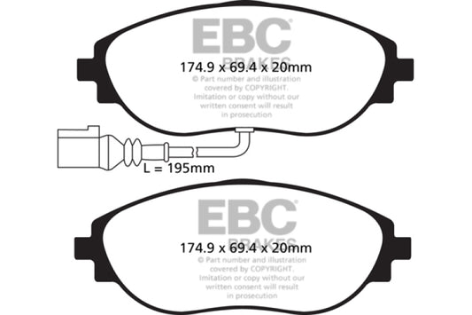 EBC 2015+ Volkswagen GTI/Golf R (Mk7) Bluestuff Front Brake Pads - Blais Performance Parts