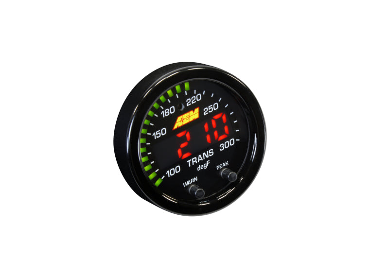 AEM X-Series Temperature 100-300F Gauge Kit (ONLY Black Bezel and Water Temp. Faceplate) - Blais Performance Parts