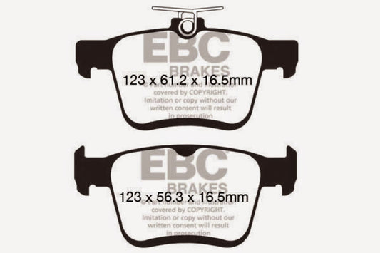 EBC 2014+ Audi A3 1.8 Turbo (w/Electronic Parking Brake) Yellowstuff Rear Brake Pads - Blais Performance Parts