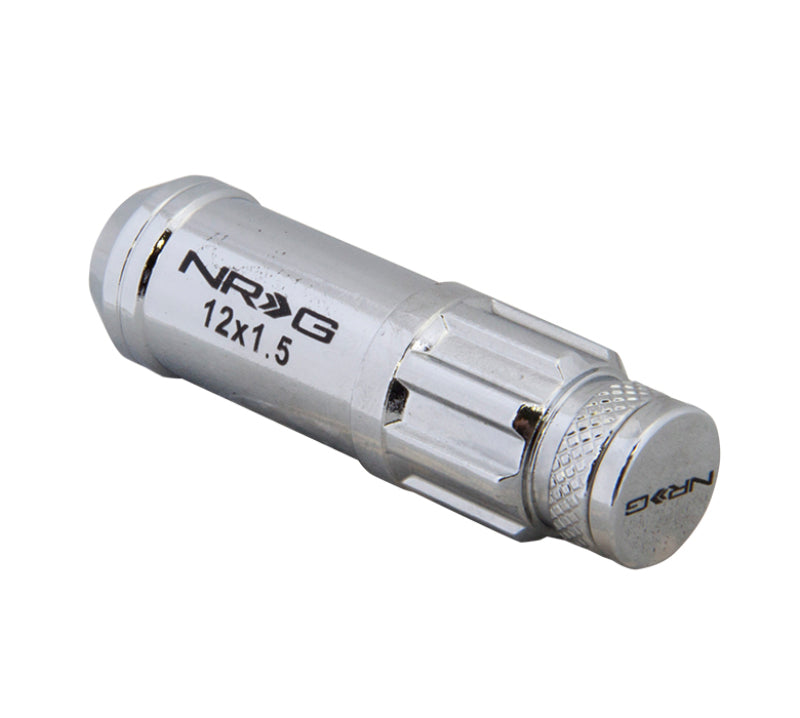 NRG 700 Series M12 X 1.5 Steel Lug Nut w/Dust Cap Cover Set 21 Pc w/Locks & Lock Socket - Silver - Blais Performance Parts