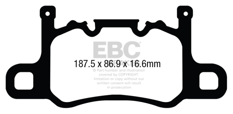 EBC 13-15 Porsche 911 (991) (Cast Iron Rotor only) 3.8 GT3 Yellowstuff Rear Brake Pads - Blais Performance Parts