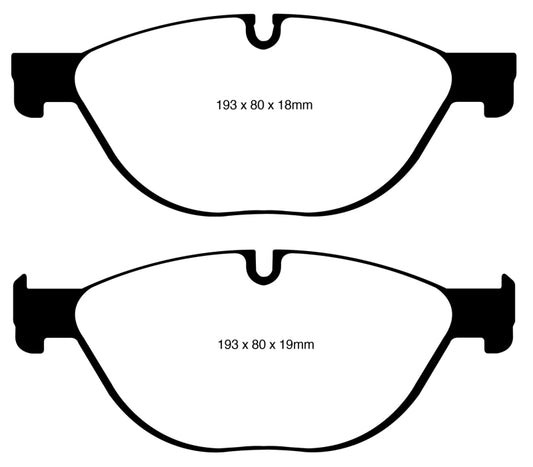 EBC 12-13 BMW 528 2.0 Turbo (F10) Performance Yellowstuff Front Brake Pads - Blais Performance Parts