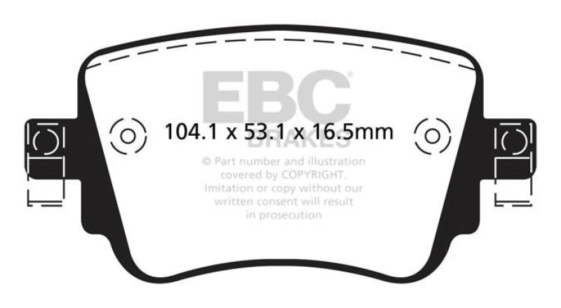 EBC 15-21 Volkswagen GTi 2.0 Turbo Ultimax2 Rear Brake Pads - Blais Performance Parts
