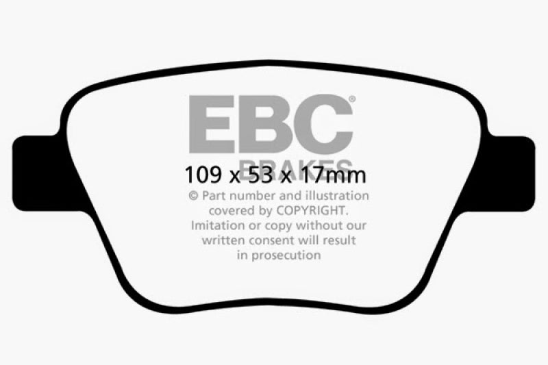 EBC 10-13 Audi A3 2.0 Turbo (Bosch rear caliper) Redstuff Rear Brake Pads - Blais Performance Parts