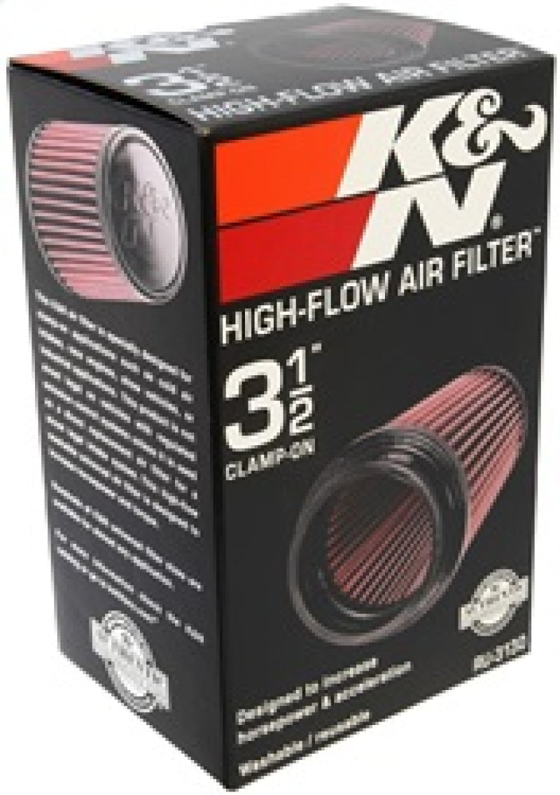 K&N Filter Universal Rubber Filter 3 1/2 inch Flange 4 5/8 inch Base 3 1/2 inch Top 7 inch Height - Blais Performance Parts