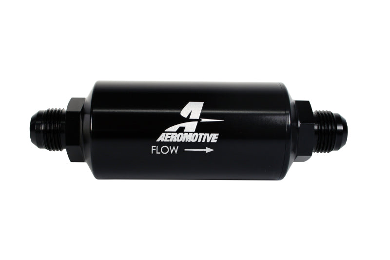 Aeromotive In-Line Filter - AN -10 size Male - 10 Micron Microglass Element - Bright-Dip Black - Blais Performance Parts