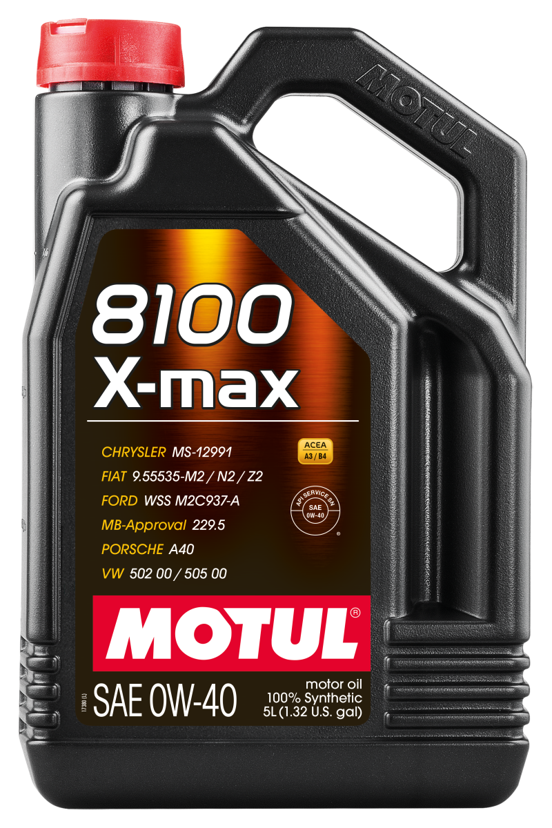 Motul 5L Synthetic Engine Oil 8100 0W40 X-MAX - Porsche A40 - Blais Performance Parts