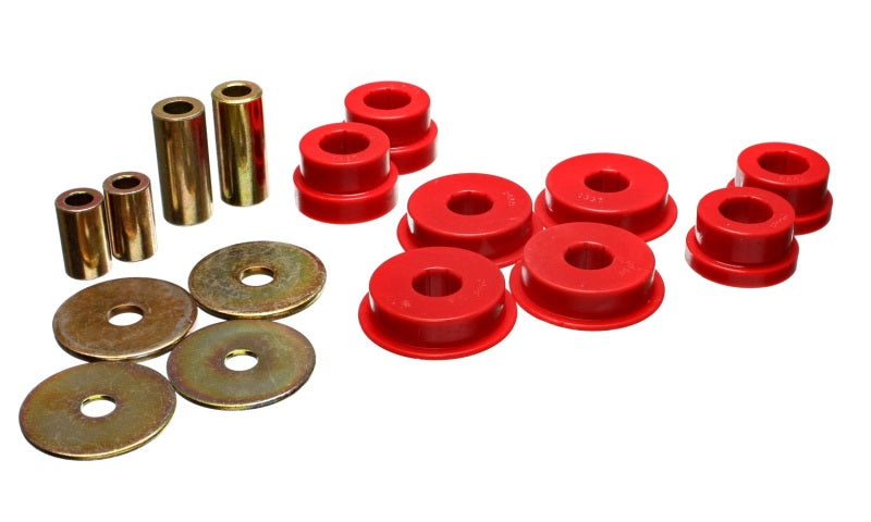 Energy Suspension 03-05 Mitsubishi Lancer EVO 8 Red Rear Differential / Mustache Bar Bushing Set - Blais Performance Parts