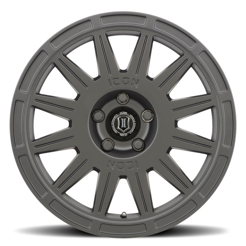 ICON Ricochet 17x8 5x4.5 38mm Offset 6in BS Satin Black Wheel - Blais Performance Parts