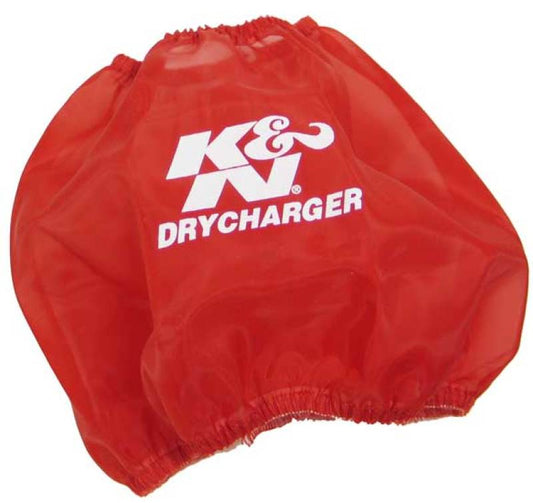 K&N Round Tapered Drycharger Air Filter Wrap Red 7.5in Base ID / 4.5in Top ID / 6in Height - Blais Performance Parts