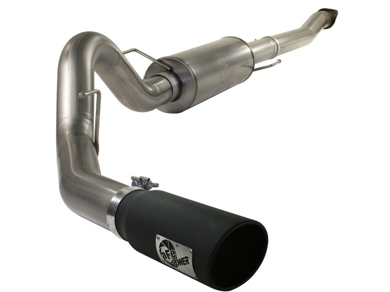 aFe MACHForce XP Exhaust Cat-Back SS-409 4in Black Tip 11-12 Ford F-150 EcoBoost V6-3.5L (tt) - Blais Performance Parts