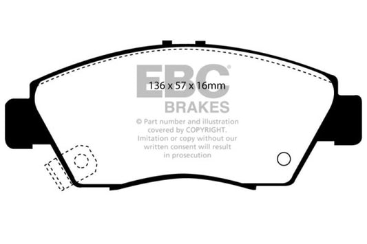 EBC 12 Acura ILX 1.5 Hybrid Greenstuff Front Brake Pads - Blais Performance Parts