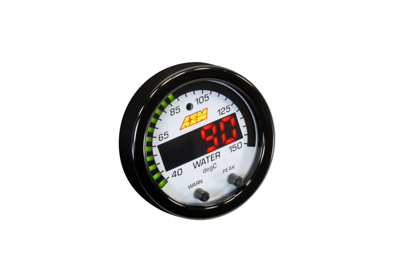 AEM X-Series Temperature 100-300F Gauge Kit (ONLY Black Bezel and Water Temp. Faceplate) - Blais Performance Parts