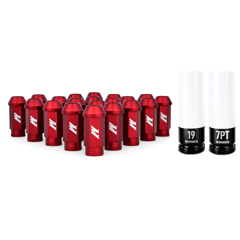 Mishimoto Aluminum Locking Lug Nuts M12x1.25 20pc Set Red - Blais Performance Parts