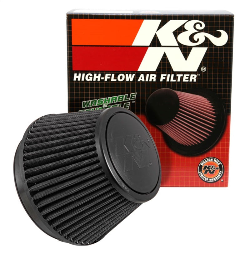 K&N Universal Rubber Filter Round Tapered 6in Flange ID x 7.5in Base OD x 5.25in Top OD x 6.75in H - Blais Performance Parts