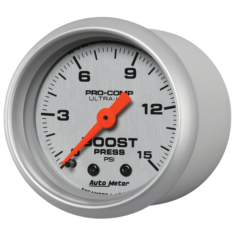 Autometer Ultra-Lite 52mm 0-15 PSI Mechanical Boost Gauge - Blais Performance Parts