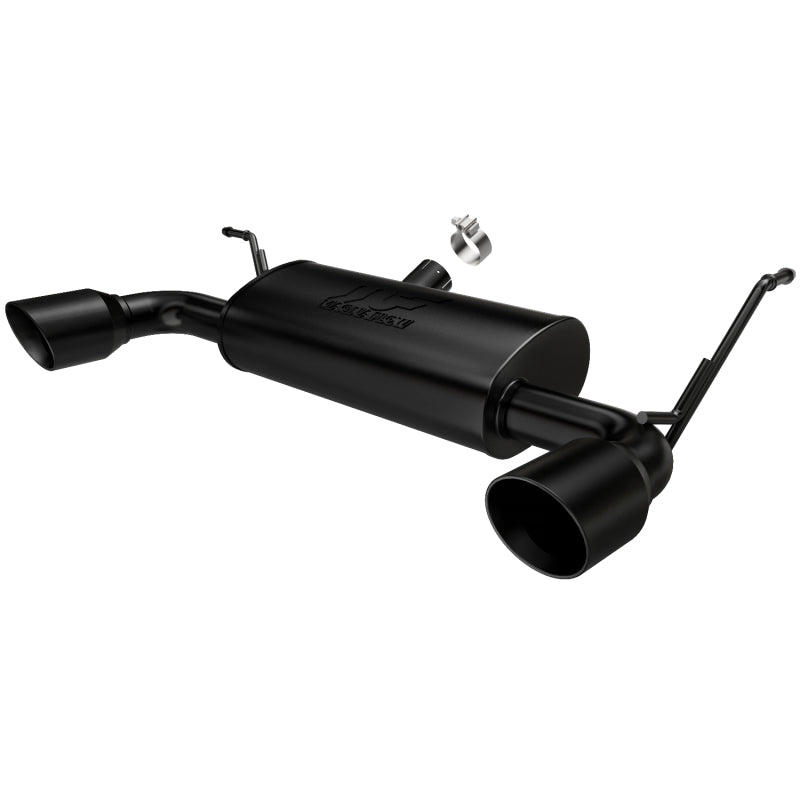 MagnaFlow 07-17 Jeep Wrangler JK 3.8/3.6L Dual Split Rear Exit Black Axle-Back Exhaust - Blais Performance Parts