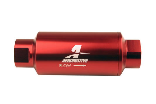 Aeromotive In-Line Filter - (AN-10) 10 Micron Microglass Element Red Anodize Finish - Blais Performance Parts