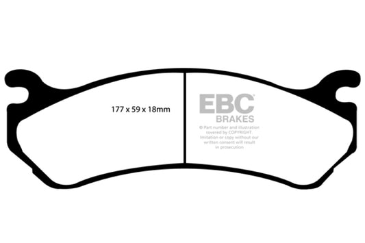 EBC 02 Cadillac Escalade 5.3 (Akebono rear caliper) Yellowstuff Front Brake Pads - Blais Performance Parts