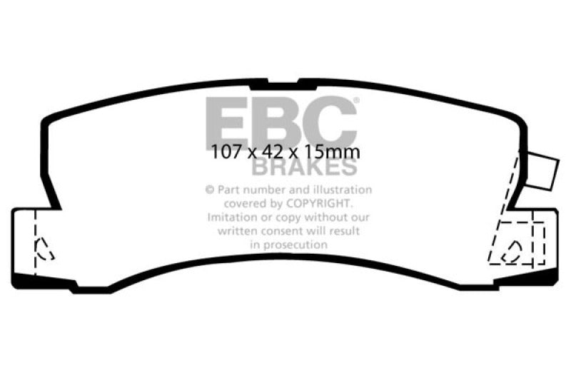 EBC 90-91 Lexus ES250 2.5 Yellowstuff Rear Brake Pads - Blais Performance Parts