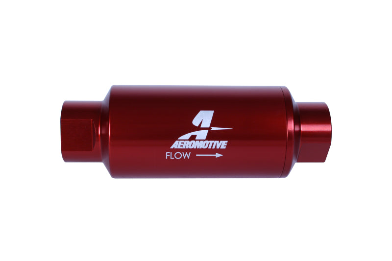 Aeromotive In-Line Filter - (AN-10) 10 Micron Microglass Element Red Anodize Finish - Blais Performance Parts