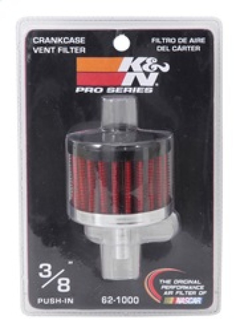 K&N Steel Base Crankcase Vent Filter 0.375in Vent OD x 2in OD x 1.5in Height - Blais Performance Parts