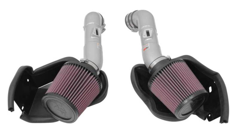 K&N 14-15 Infiniti Q50 3.7L V6 Dual Silver Typhoon Short Ram Intakes - Blais Performance Parts