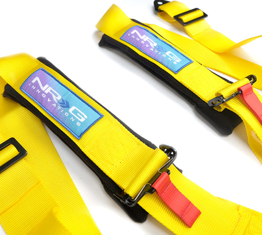 NRG 5PT 3in. Seat Belt Harness / Cam Lock - Yellow - Blais Performance Parts