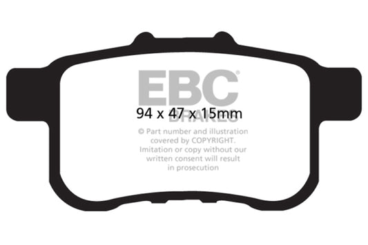 EBC 09-14 Acura TSX 2.4 Redstuff Rear Brake Pads - Blais Performance Parts