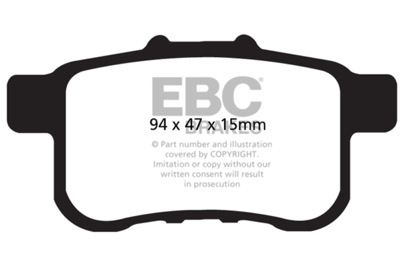 EBC 13+ Honda Accord Coupe 2.4 LX Ultimax2 Rear Brake Pads - Blais Performance Parts