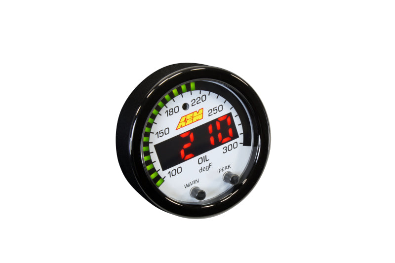 AEM X-Series Temperature 100-300F Gauge Kit (ONLY Black Bezel and Water Temp. Faceplate) - Blais Performance Parts